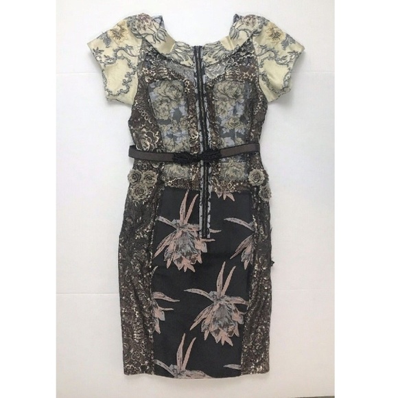 Embroidered Brocade Dress Beguile by Byron Lars